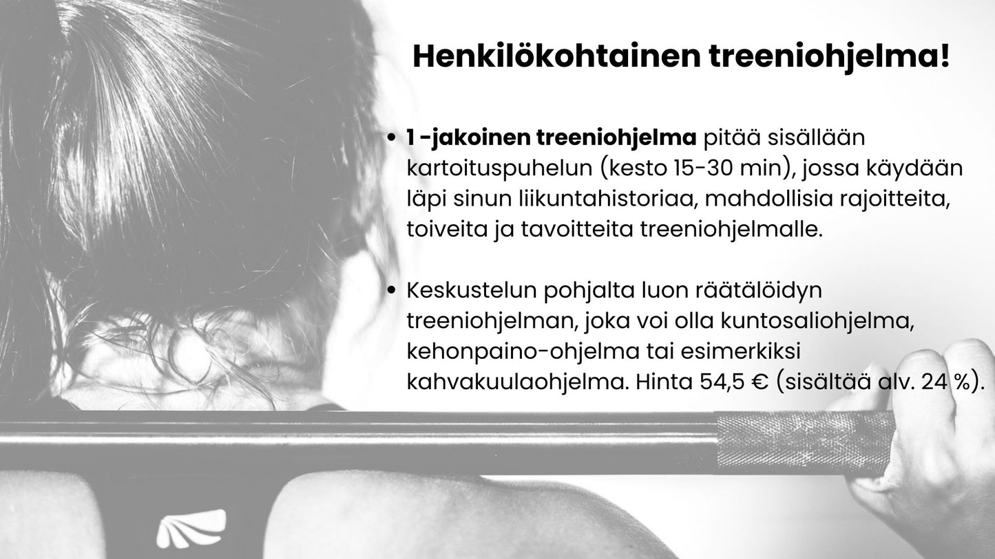 1-JAKOINEN TREENIOHJELMA